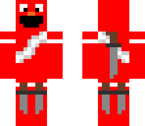murderer elmo with red helmet