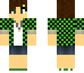 my skin in  green