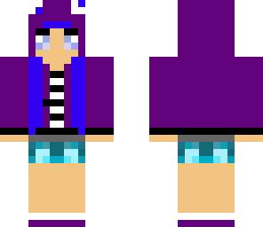 crazy hoodie blue hair girl