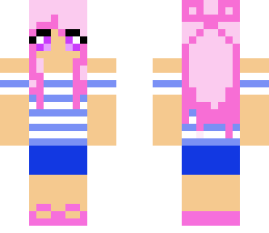 pink haired stripe girl