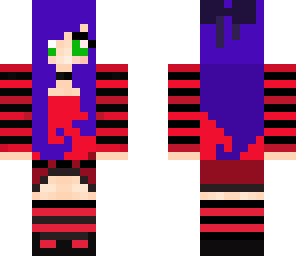 emo purple red girl