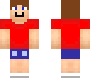 brown haired red shirted person