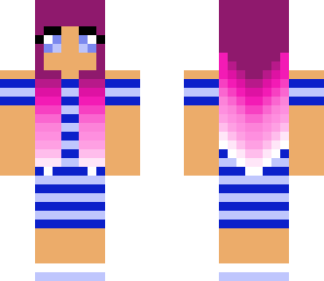 purple haired stripe girl