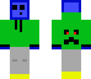 blue slime in hoodie