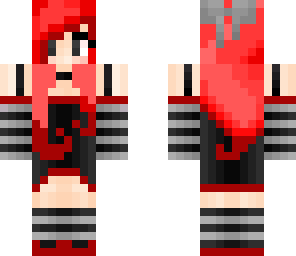 red cute emo girl