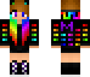 rainbow dj girl with rainbow dog ears