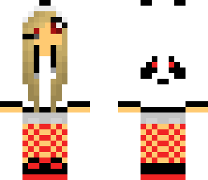 panda girl with hoodie and headset