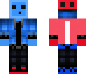 half blue half red slime