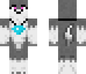 wolf with diamond necklace