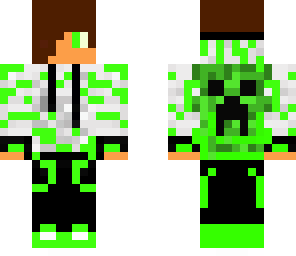 cool boy with  creeper hodie xd