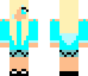 sky blue blonde girl