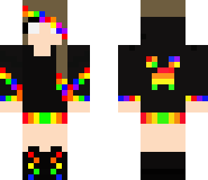 rainbow herobrine girl