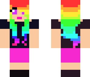 stylish rainbow hair girl
