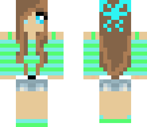 sky blue minty cute girl