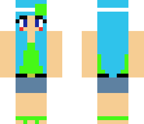blue haired girl