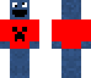 cookie monster with creeper t-shirt
