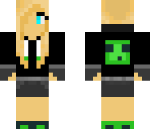 blonde girl in slime jacket