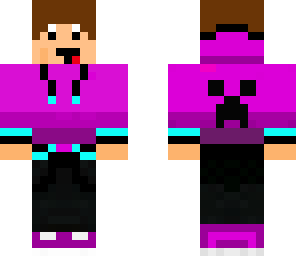 purple cyan hoodie derp face