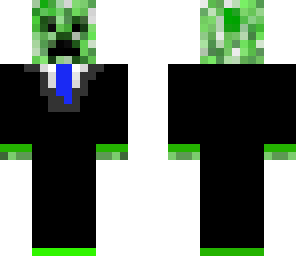 creeper with blue tie and headphones