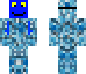 blue and blue face