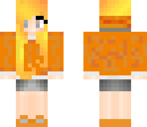 cute orange hoodie girl