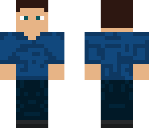 blue shirt man