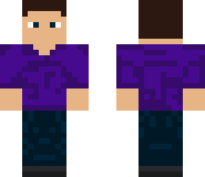 purple shirt man