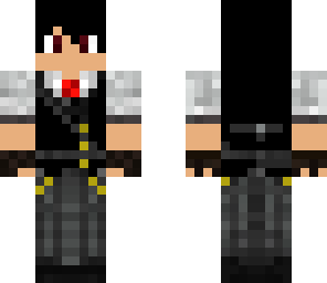 steampunk black suit red eyes