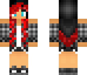 red emo headphones girl