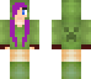 purple haired creeper girl