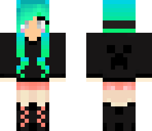 cute girl with creeper hoodie