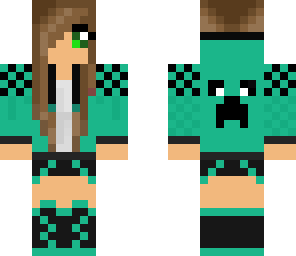 yet again edited green and blue creeper girl