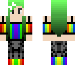 rainbow girl green girl