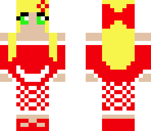 red ribbon dress girl