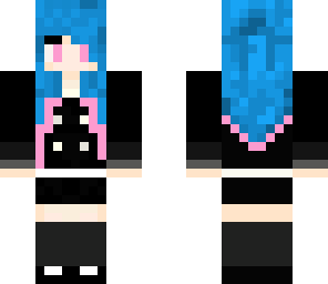 blue and pink hair girl