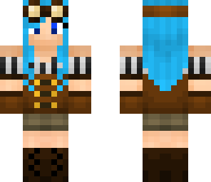 blue haired steampunk girl 2