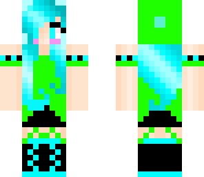 pretty blue and green girl