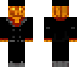 pumkin in a suit an a hood