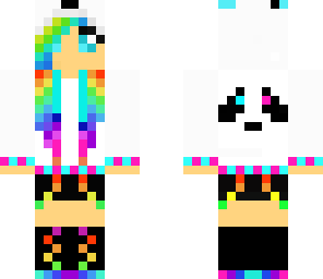 edited rainbow panda girl