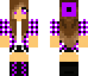 purple plaid girl