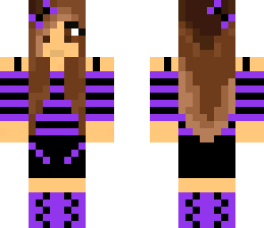 purple and black stripe girl