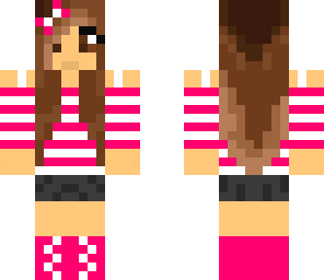 pink stripes girl