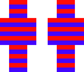 red and blue