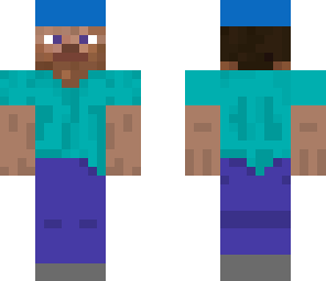 steve with a hat blue