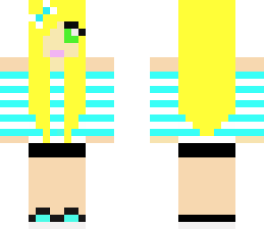 blue striped girl