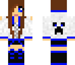 blue hoodie creeper girl