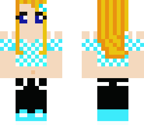 blue checkers girl
