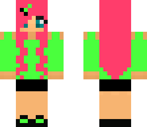 green and pink girl 