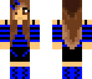 edited blue and black stripe girl
