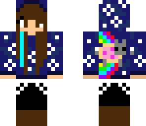 nyan cat hoodie with blue highlight